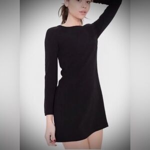 AMERICAN APPAREL Crepe Black Long Sleeve Mini Shift Swing Dress